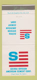 Matchbook Cover - Sierra Division American Cement San Francisco CA 30 Strike