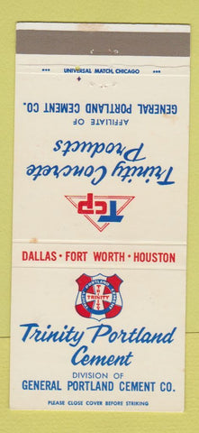 Matchbook Cover - Trinity Portland Cement Dallas Fort Worth Houston TX 30 Strike