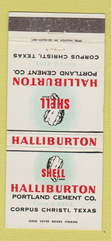 Matchbook Cover - Shell Halliburton Portland Cement Corpus Christi TX 30 Strike