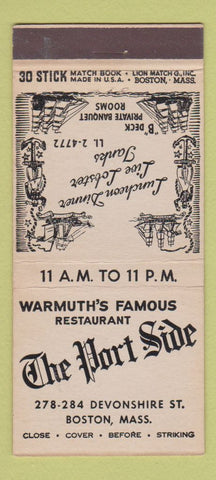 Matchbook Cover - Port Side Restaurant Boston MA 30 Stick