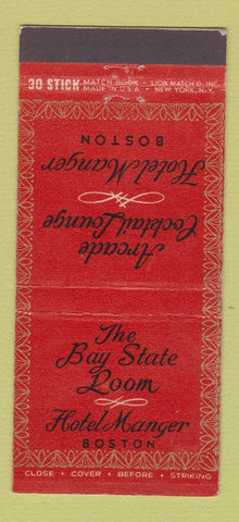 Matchbook Cover - Hotel Manger Boston MA 30 Stick
