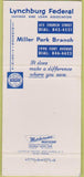 Matchbook Cover - Lynchburg Federal Savings Loan VA 30 Strike