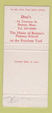 Matchbook Cover - Dini's Boston MA restaurant Christmas 30 Strike
