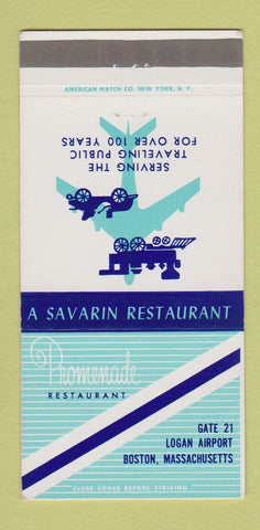 Matchbook Cover - Promenade Restaurant Logan Airport Boston MA Savarin 30 Strike