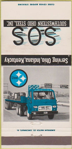 Matchbook Cover - SOS Southwestern Ohio Steel KY IN Hamilton OH 30 Strike