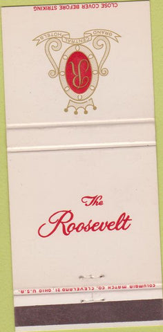 Matchbook Cover - The Roosevelt Hotel New York City 30 Strike