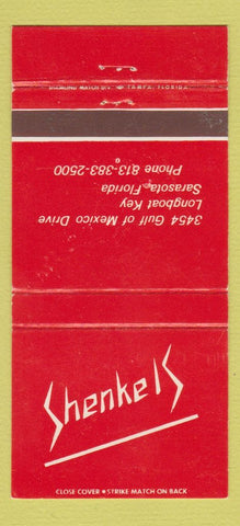 Matchbook Cover - Shenkels Sarasota FL 30 Strike