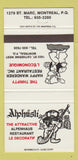 Matchbook Cover - Alphusli Restaurant Montreal QC 30 Strike