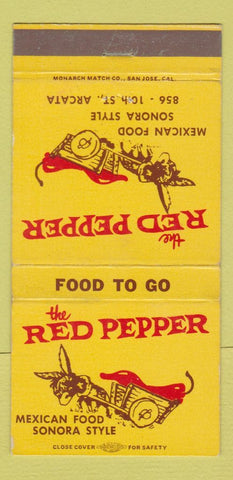 Matchbook Cover - Red Pepper Mexican Restaurant Arcata CA 30 Strike