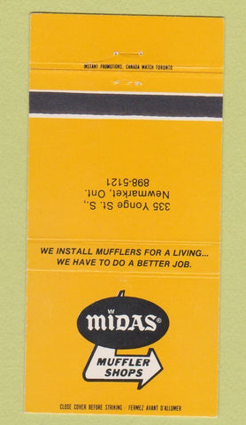 Matchbook Cover - Midas Muffler Shops Newmarket ON 30 Strike