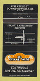 Matchbook Cover - 20 Grand West Downsview ON 30 Strike