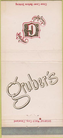 Matchbook Cover - Gruber's Shaker Heights OH 30 Strike