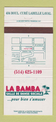 Matchbook Cover - La Bamba Dance Club Laval QC WEAR 30 Strike