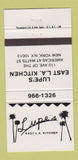 Matchbook Cover - Lupe's East LA Kitchen New York City 30 Strike