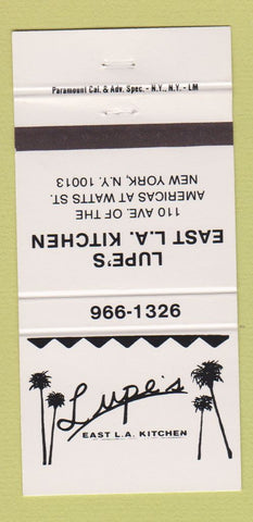 Matchbook Cover - Lupe's East LA Kitchen New York City 30 Strike