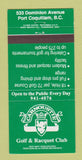 Matchbook Cover - Carnoustie Golf Racquet Club Port Coquitlam BC 30 Strike