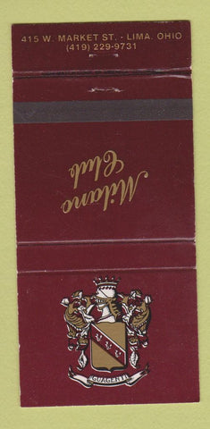 Matchbook Cover - Milano Club Lima OH 30 Strike