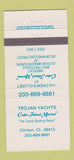 Matchbook Cover - Trojan Yachts Cedar Island Marina Clinton CT 30 Strike