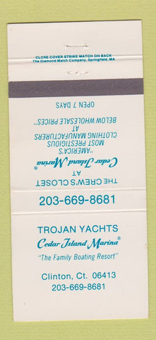 Matchbook Cover - Trojan Yachts Cedar Island Marina Clinton CT 30 Strike