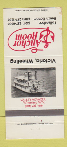 Matchbook Cover - Anchor Room Valley Voyager Victoria Wheeling WV WEAR 30 Strike