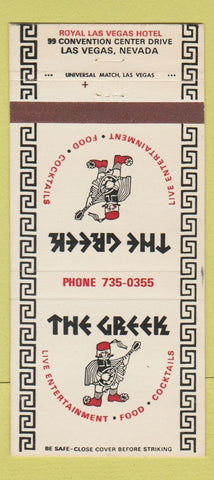 Matchbook Cover - The Greek Restaurant Las Vegas NV Royal Hotel 30 Strike