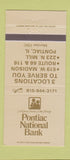 Matchbook Cover - Pontiac National Bank IL 30 Strike