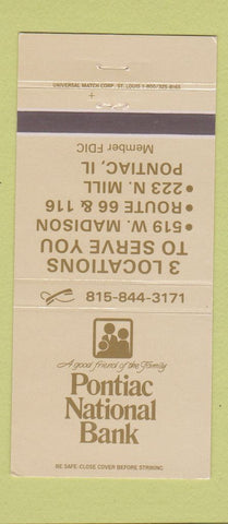 Matchbook Cover - Pontiac National Bank IL 30 Strike