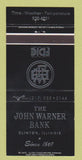 Matchbook Cover - John Warner Bank Clinton IL 30 Strike