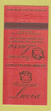 Matchbook Cover - Ristorante Lucia Italian Boston MA 30 Strike