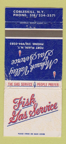 Matchbook Cover - Mohawk Valley Gas Fort Plain NY Cobleskill WORN 30 Strike