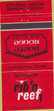 Matchbook Cover - Rib N Reef Montreal QC Canada 30 Strike