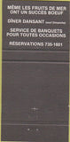 Matchbook Cover - Rib N Reef Montreal QC Canada 30 Strike