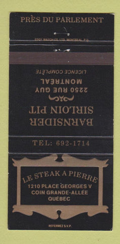 Matchbook Cover - Bill's Pit Steak Seafood Downsview ON WEAR 30 Strike