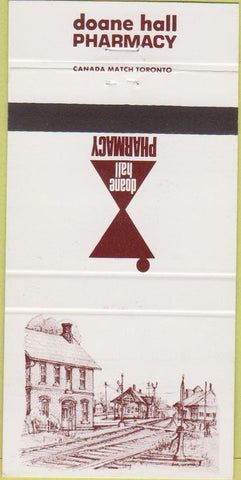 Matchbook Cover - Doane Hall Pharmacy Aurora ON 30 Strike