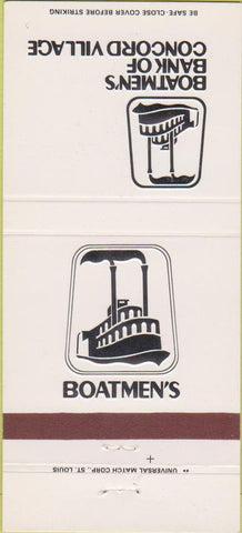 Matchbook Cover - Boatmen's Bank of Concord Village St Louis MO 30 Strike