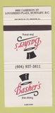Matchbook Cover - Basher's Restaurant Burnaby BC 30 Strike