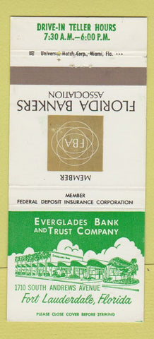 Matchbook Cover - Everglades Bank and Trust Fort Lauderdale FL 30 Strike