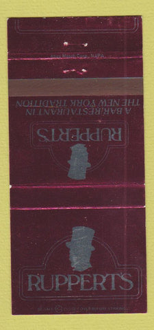 Matchbook Cover - Ruppert's Bar Restaurant New York City Riverdale NJ 30 Strike