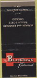Matchbook Cover - Blackhawk Restaurant Chicago IL 30 Strike