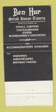 Matchbook Cover - Ben Hur Steak House Tavern Burlington ON 30 Strike