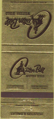 Matchbook Cover - Cutter Vill Estern World Houston Dallas TX 30 Strike