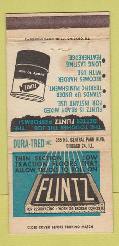Matchbook Cover - Flintz Concrete Chicago IL WEAR 30 Strike