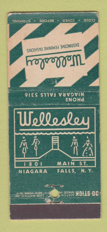 Matchbook Cover - Wellesley Women's Clothes Niagara Falls NY WEAR 30 Stick