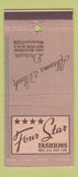 Matchbook Cover - Four Star Women's Clothes Abrams Vlock New York City 30 Stick