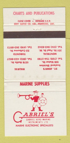 Matchbook Cover - Gabriel's Marine Electronics Toronto Montreal WEAR 30 Strike