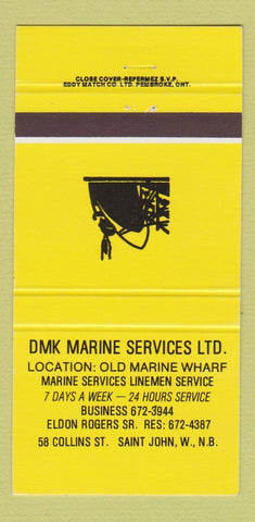 Matchbook Cover - DMK Marine Service St John NB 30 Strike