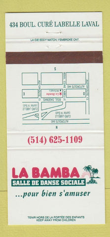 Matchbook Cover - La Bamba Dance Club Laval QC 30 Strike