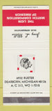 Matchbook Cover - Lion Match Corp Jerry Miller Dearborn MI 30 Strike