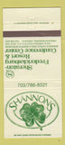 Matchbook Cover - Shannons Sheraton Hotel Fredericksburg VA WEAR 30 Strike
