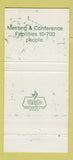 Matchbook Cover - Shannons Sheraton Hotel Fredericksburg VA WEAR 30 Strike